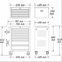 Hazet工廠車間設(shè)備工具推車178N-7 178N-10帶集成儲物格